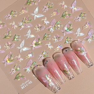 Pegatinas <span class=keywords><strong>de</strong></span> <span class=keywords><strong>Uñas</strong></span> con Diseño <span class=keywords><strong>de</strong></span> <span class=keywords><strong>Mariposas</strong></span> <span class=keywords><strong>y</strong></span> <span class=keywords><strong>Flores</strong></span> Holográficas 2026, Calcomanías <span class=keywords><strong>de</strong></span> Verano para Manicura DIY, Autoadhesivas - Product Image 4