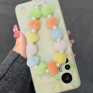 Vente chaude Bracelet Porte-clés Charme Doux En Peluche Conception Porte-clés De Mode Sac Accessoire Cadeau Boho <span class=keywords><strong>Pompon</strong></span> Porte-clés Téléphone Sangle - Product Image 5