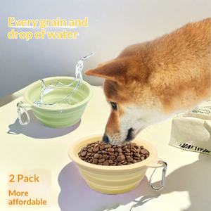 Bol pliable en silicone de qualité alimentaire pour animaux de compagnie - Bol à boire portable pour chiens et chats pour une utilisation diététique - Product Image 3
