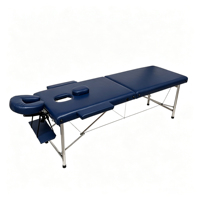 Table de massage portable de luxe à 2 sections avec pieds en acier inoxydable, lit de spa pliable avec appui-tête réglable