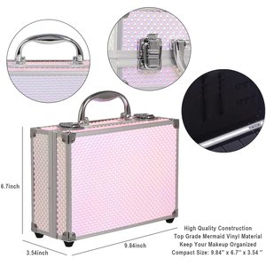 Hot Pink All In One Train Case Juego de <span class=keywords><strong>maquillaje</strong></span> <span class=keywords><strong>para</strong></span> <span class=keywords><strong>niñas</strong></span> y mujeres con paleta de sombras de ojos Bálsamo labial Blush Lip Gloss Brush Set con propio - Product Image 3