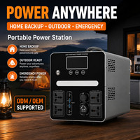 Estación de Energía Portátil OEM de Onda Sinusoidal Pura de 1280Wh con Tomas de Corriente Alterna y USB C PD65W para Exteriores y Energía de Respaldo
