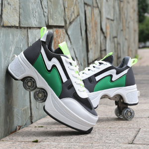 Chaussures Transformables Tendance Orange et Vert 2026 – Tailles 35-43 – Patins à Roulettes à Deux Roues Polyvalents (à Porter à la Main ou à Roulettes) - Product Image 5