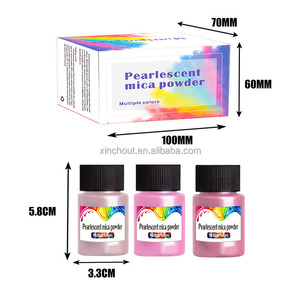 Poudre de mica, ensemble de 6 couleurs, pigment <span class=keywords><strong>nacré</strong></span> pour résine époxy, pigment pour la fabrication de savon, bombes de bain, fabrication de bougies - Product Image 2