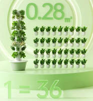 Nouvelle serre agricole, tour de jardinage aéroponique rotative, système hydroponique vertical à 7 niveaux avec 28 pots