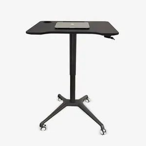 Custom Home Office School Escritorio Rolling Laptop Riser Standing Desk Gas Lift Pneumatic Height Adjustable Sit Stand Desk