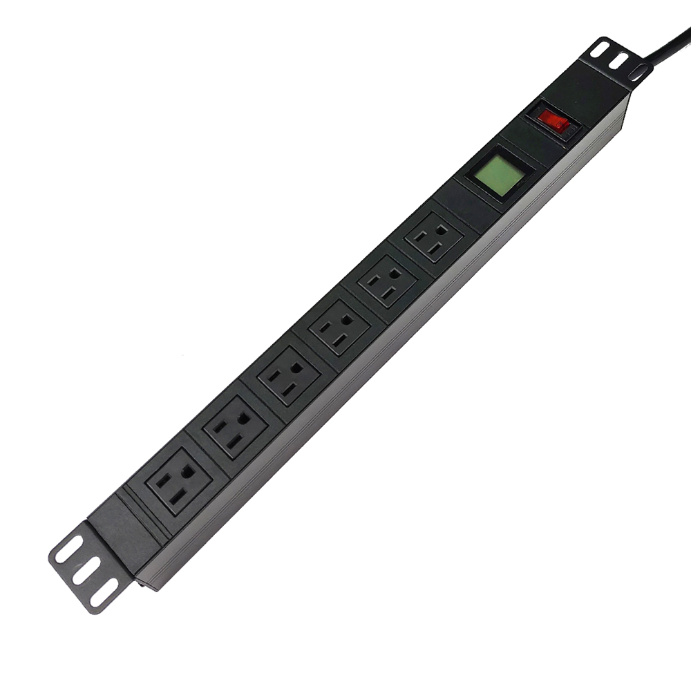 Sipolr 6USA-OPSH-LCD unidad de distribución de energía para muebles 15A 8 tomas de corriente conector PDU socket rack gabinete