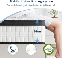 Matelas à ressorts ensachés indépendants avec gel rafraîchissant, tissu respirant et soutien dorsal, taille personnalisable