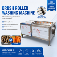 Machine à laver industrielle à rouleaux brosse pour le nettoyage des légumes (maïs, pommes de terre, carottes, gingembre) haute pression multifonctionnelle