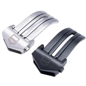 Mattes Poliertes Schwarz Roségold 18mm 20mm Edelstahl Metall Uhrenarmband mit Schmetterlingsschließe für Heuer Uhr Buckle - Product Image 5