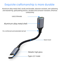 Cable Adaptador USB 3.0 OTG Tipo-C, 5Gbps, Carga Rápida, Material de Nailon Ecológico, Conductor de Cobre Puro, Blindado, para Computadora y Cámara