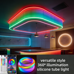 Luz de Tubo RGB Inteligente con Control TUYA <span class=keywords><strong>360</strong></span> °   Iluminación LED de Silicona Flexible de Neón de 25 mm, 3D, Resistente al Agua IP67, para Discotecas/Exterior - Product Image 5