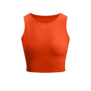 Tank Tops <b>Women</b> shirtNew sexy crop top <b>sleeveless</b> tight fitting base <b>shirt</b> with round neck and cross shaped tank top - Product Image 2