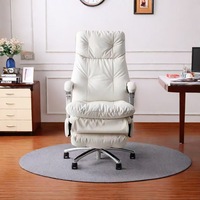 Chaise de bureau exécutive électrique ergonomique moderne en cuir véritable avec accoudoirs réglables et base en acier inoxydable pour bureau à domicile, salle de sport, salle à manger