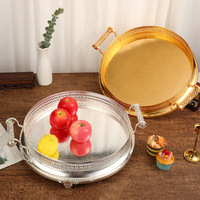 Europese stijl Retro Licht-Luxe Exquise Vintage Grote Capaciteit 51,2cm Fruit Schaal Schaal Woonkamer Huisdecoratie Salontafel
