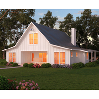 Villa américaine de style campagnard structure en bois maisons préfabriquées construites avec panneau sandwich en ciment EPS