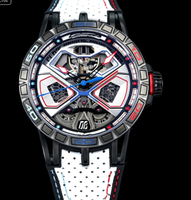 Montre mécanique automatique squelette pour homme, lumineuse, bracelet en cuir suédé, montre de sport pour homme