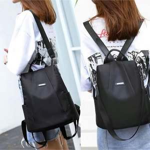 Mochila de Moda para Mujer de Gran Capacidad, Bolso de Hombro Informal de Lona de Color Sólido, Negro Caqui, Bolso Escolar de Viaje Combinable con Todo - Product Image 4