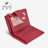 Dompet Kartu Kulit PU Slim Wanita dengan Logo Custom, Warna Candy Modis, Desain Portabel Pendek untuk Pemilik Kartu