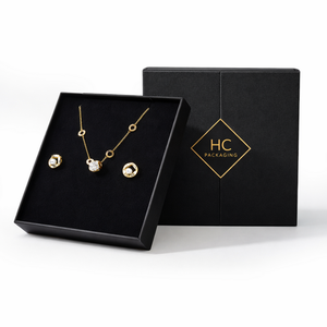 Caja Magnética Rígida para Joyería, Embalaje de Papel Laminado Brillante y Mate para Pendientes, Anillos, Collares, Pulseras y Gafas con Relieve - Product Image 1