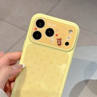 Coque de téléphone antichoc en TPU et PC à pois avec motif de personnage de dessin animé mignon pour iPhone 17 16 15 14 13 Pro Max, design couleur pastel