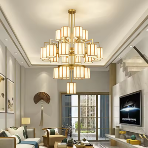 Lámpara LED de cristal de lujo de diseño personalizado con colgante de oro para decoración de Villa - Product Image 6