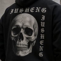 Ensemble sweat à capuche imprimé gothique délavé et jean large pour homme, 2 pièces, streetwear hip-hop décontracté personnalisé