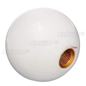 Pommeau de levier de vitesse rond pour voiture, boîte de vitesses manuelle, levier de changement de vitesse, pommeau de vitesse blanc avec adaptateur universel - Product Image 5