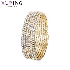 YMbangle-574 Xuping Jewelry fashion hot sale Environmental Copper 14k gold elegant Luxury Rhinestone Bangle for women girls