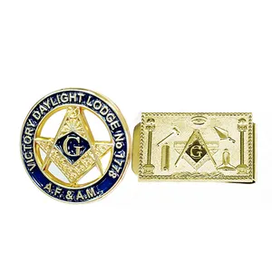 Supplier Wholesale High Quality Personalized Plating Hard Enamel Lapel Maconnique With Acrylic Box Masonic Metal Lapel Pin