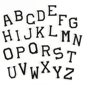 Q108013 letras ropa apliques ropa pegatina hierro en parche 2 pulgadas <span class=keywords><strong>Color</strong></span> liso bordado DIY carta parches - Product Image 3
