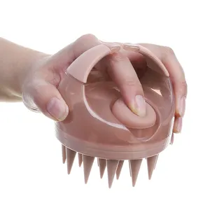 Hair Care Brush Intergrated Silicone Bristle Hair Massage Comb Shampoo Brush Scalp Brush Scalp Massager With Dispenser