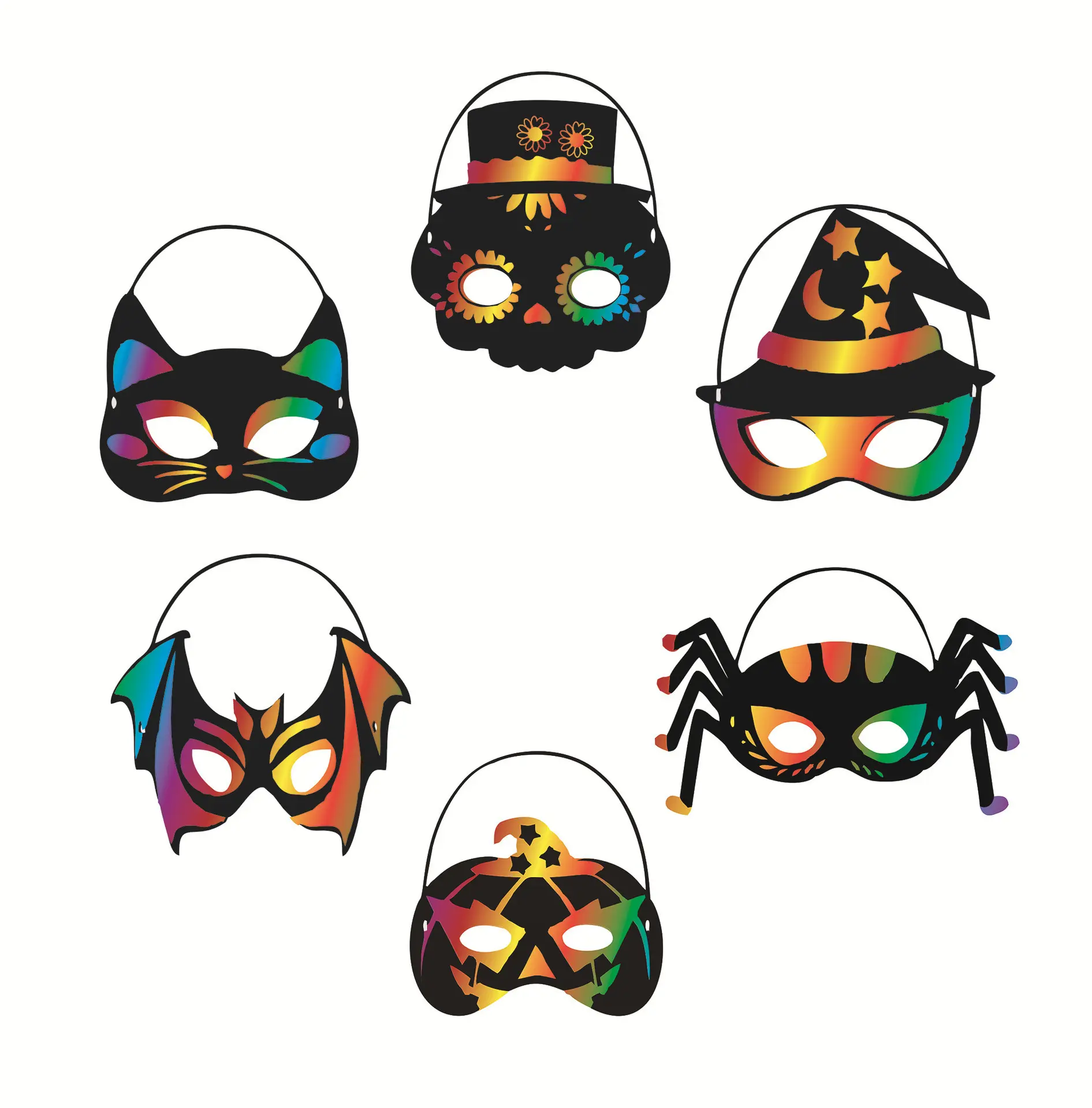 Mascarilla con pintura de animales para Halloween, conjunto de máscaras para fiesta de cumpleaños, decoración