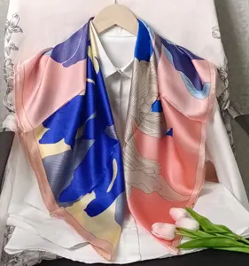 Wholesale custom digital printing silk scarf fashion other scarves & shawls long scarfs