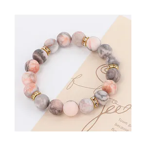 HP Zebra stone handmade beaded heart charm bracelet jewelry elastic bracelet beaded smart bracelets for couples