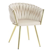 Fauteuils modernes de restaurant, luxe léger, rembourrés en tissu doux, fauteuils classiques nordiques, chaises de salle à manger en velours, fauteuils tissés