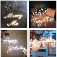Influencer-Style Hochzeits- und Geburtstagsdekoration Neon-Leuchtbuchstaben Personalisierte Happy Birthday Banner mit Netzanschluss zum Aufhängen