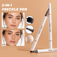 Lápiz Doble para Pecas 2 en 1 con Sello 3D para Pecas, Maquillaje Líquido de Larga Duración, Resistente al Agua y de Secado Rápido