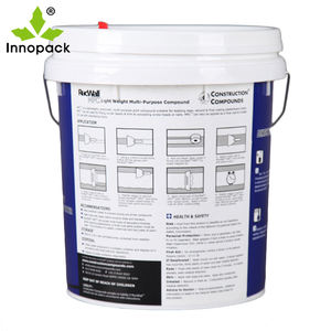 Seau de peinture blanc PP vierge 10L imprimé personnalisé avec couvercle et poignée à bec - Product Image 4