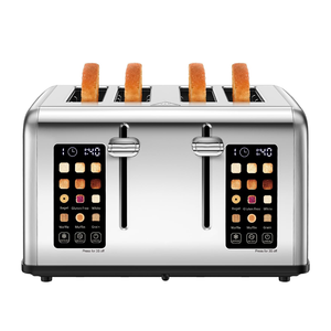 Máy nướng bánh mì cảm ứng thông minh 1/2/3/4 lát với màn hình màu, 6 cấp độ màu nâu, cài đặt có thể điều chỉnh cho bánh mì tròn, bánh mì, bánh nướng xốp - Product Image 3