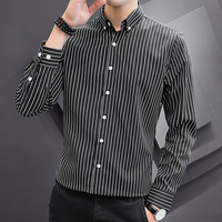 Nouveau modèle Camisa Masculina à manches longues pour hommes, chemises coréennes minces formelles et décontractées, vente en gros de chemises habillées pour hommes/
