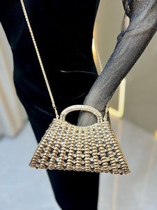 Bolso de mano de lujo 2026 para mujer, cartera de noche con cristales, asa de gemas, bolso de fiesta formal, con cuentas y pedrería, diseño único - Product Image 3