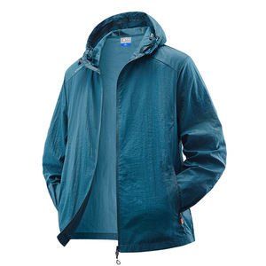 Veste à capuche ample et légère en soie glacée 100 % nylon <span class=keywords><strong>anti</strong></span>-<span class=keywords><strong>UV</strong></span> pour <span class=keywords><strong>homme</strong></span>, couleur unie, grande taille, idéale pour l'extérieur - En stock - Product Image 4