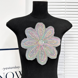 Robe corsage à fleurs faites à la main chandails à col détachable vêtements de bricolage emballage de sacs brodés d'approvisionnement en gros - Product Image 1