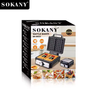 Machine à gaufres et à sandwichs électrique Sokany Belgian 08025, plaques antiadhésives, vente chaude