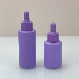Botella cuentagotas de vidrio azul mate de 30ml 50ml, cilíndrica, para suero y aceite, con serigrafía, vacía, para crema facial, gotas para ojos, cabello y cuerpo - Product Image 3