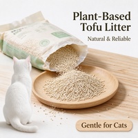 Litière pour chat au tofu avec indicateur de pH premium, élimination puissante des odeurs, résistante à l'humidité, non irritante, à base de plantes
