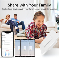 Interrupteur mural WiFi IP65 pour Smart Life, 1000W 10A, norme US/EU, panneau tactile en verre trempé, contrôle à distance par application, compatible Alexa