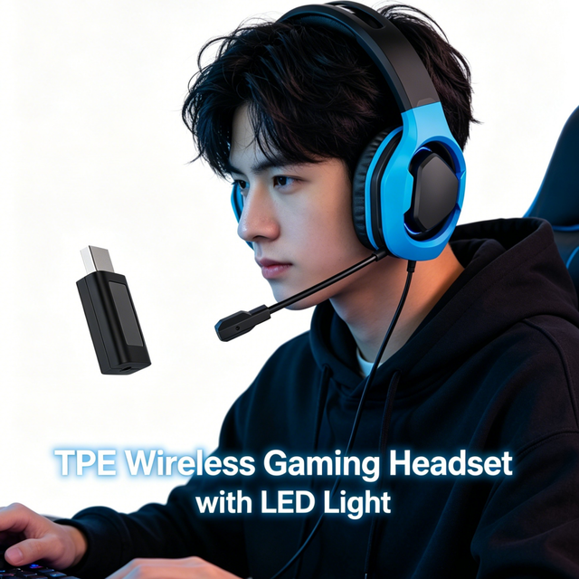 2026 New 40mm Wireless Gaming Headset Low Latency LED Light for PS5 Xbox PC Music
