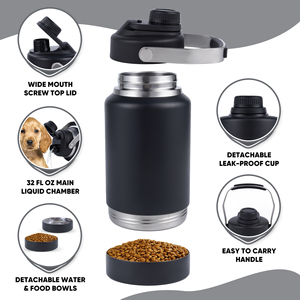 32oz Stainless Steel <b>Dog</b> <b>Water</b> <b>Bottle</b> Double Wall Vacuum Insulated Leak-Proof 12-24 Hours Thermal Performance Pet Travel Jug - Product Image 4